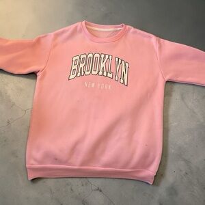 SHEIN Brooklyn New York Pink Graphic Sweatshirt Size Small
